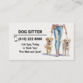 Dog Sitter Dog Walker Business Card Dog Sitting Visitekaartje (Achterkant)