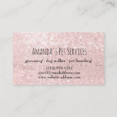 Dog Sitter Pet Services Grooming Pad Roze Visitekaartje (Achterkant)