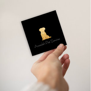 Dog Sitter Sitter Pet Service Groomply Gold Vierkante Visitekaartje