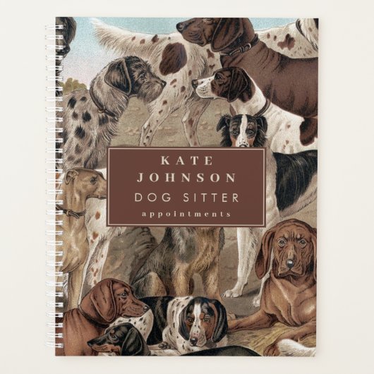 Dog Sitter Trainer Dierenverzorging Honden Afsprak Planner (Voorkant)