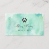 Dog Sitter Waterverf Visitekaartje (Voorkant)