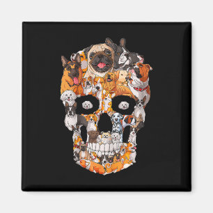 Dog Skull Dogs Paw Lover Halloween Dog Skelet Magneet