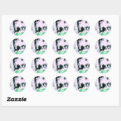 DOG SLED RONDE STICKER (Vel)