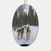Dog Sledding in Quebec, Canada Keramisch Ornament (Links)