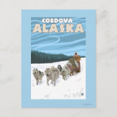 Dog Sledding Scene - Cordova, Alaska Briefkaart (Voorkant)