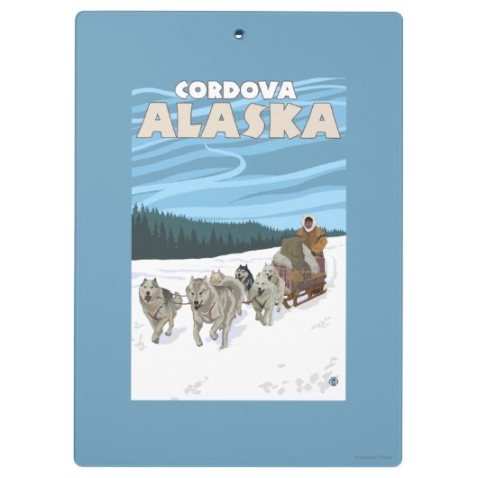 Dog Sledding Scene - Cordova, Alaska Klembord (Achterkant)