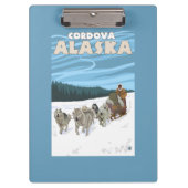 Dog Sledding Scene - Cordova, Alaska Klembord (Voorkant)