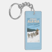 Dog Sledding Scene - Cordova, Alaska Sleutelhanger (Voorkant Links)