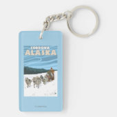 Dog Sledding Scene - Cordova, Alaska Sleutelhanger (achterkant)