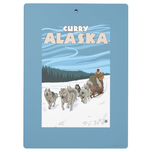Dog Sledding Scene - Curry, Alaska Klembord (Achterkant)