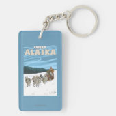 Dog Sledding Scene - Curry, Alaska Sleutelhanger (achterkant)