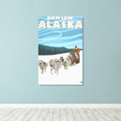 Dog Sledding Scene - Dawson, Alaska Canvas Afdruk (Insitu (Houten vloer))