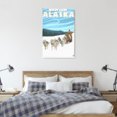 Dog Sledding Scene - Dawson, Alaska Canvas Afdruk (Insitu (Slaapkamer))