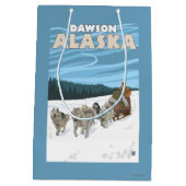Dog Sledding Scene - Dawson, Alaska Medium Cadeauzakje (Achterkant)