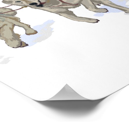 Dog Sledding Scene - Denali Nat'l Park, Alaska Poster (Hoek)