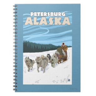 Dog Sledding Scene - Petersburg, Alaska Notitieboek
