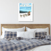 Dog Sledding Scene - Wrangell, Alaska Canvas Afdruk (Insitu (Slaapkamer))