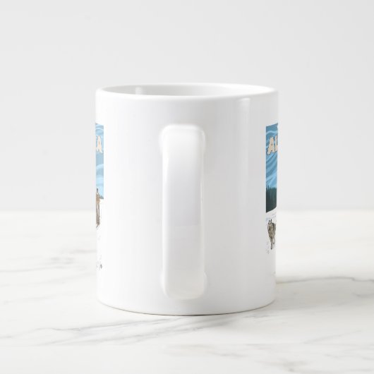 Dog Sledding Scene - Yukon, Alaska Extra Grote Beker (Achterkant)