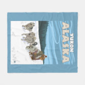Dog Sledding Scene - Yukon, Alaska Fleece Deken (Voorkant (Horizontaal))