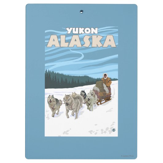 Dog Sledding Scene - Yukon, Alaska Klembord (Achterkant)