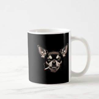 Dog Smoking Cigarette Funny Chihuahua Meme Men Wom Koffiemok
