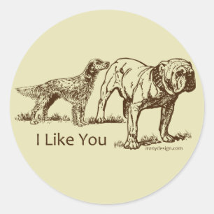 Dog Sniffs Butt Ronde Sticker