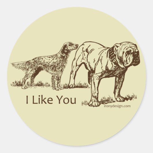 Dog Sniffs Butt Ronde Sticker (Voorkant)