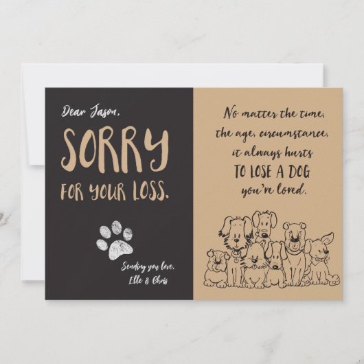 Dog Sorry voor uw verlies Kaart (Voorkant)