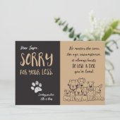 Dog Sorry voor uw verlies Kaart (Staand voorkant)