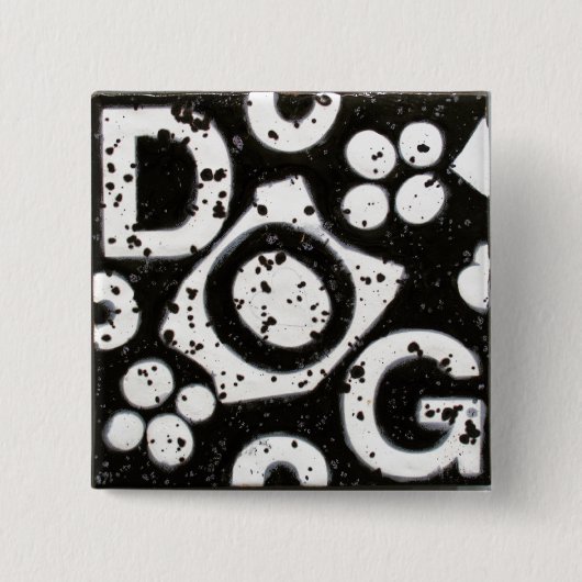 Dog Square Button (Voorkant)