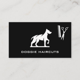 Dog Standing Logo Schaar Comb Visitekaartje