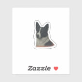 Dog Sticker Black White  (Vel)