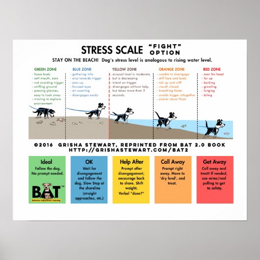 Dog Stress Scale - Scare Away - Beach Analogie Poster (Voorkant)
