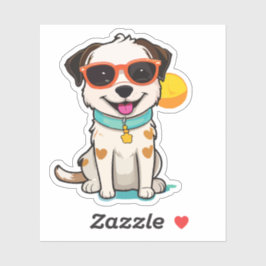 dog sunbathing sticker