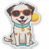 dog sunbathing sticker (Voorkant)