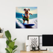 Dog Surfing Poster (Thuiskantoor)