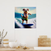 Dog Surfing Poster (Keuken)