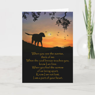 Dog Sympathikaart, Spiritueel gedicht Kaart
