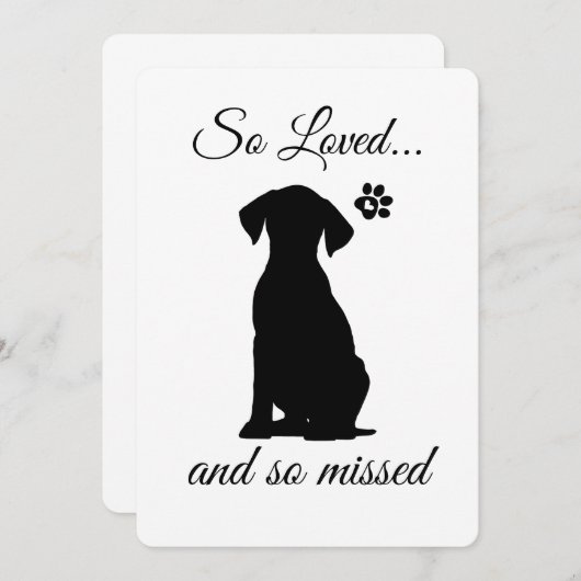 Dog Sympathy Card Printable - Instant Download Kaart (Voorkant / Achterkant)