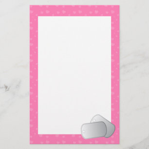 Dog Tags Love (roze) Briefpapier