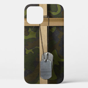 Dog-tags met Cross iPhone 12 Hoesje