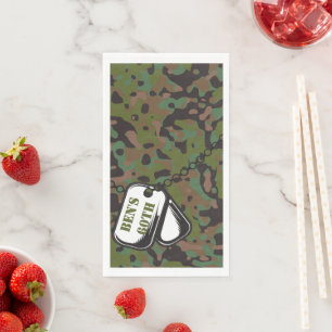 Dog Tags Soldier Joe Camouflage Party Napkins Servetten