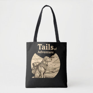 Dog Tails of Adventure Funny Dog Lover Hiking  Draagtas