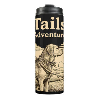 Dog Tails of Adventure Funny Dog Lover Hiking  Thermosbeker