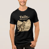 Dog Tails of Adventure Funny Dog Lover Hiking Tri-Blend Shirt (Voorkant)