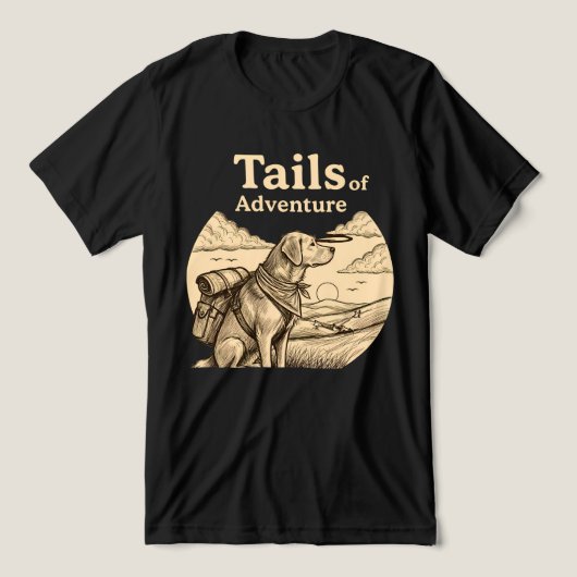 Dog Tails of Adventure Funny Dog Lover Hiking Tri-Blend Shirt (Design voorkant)