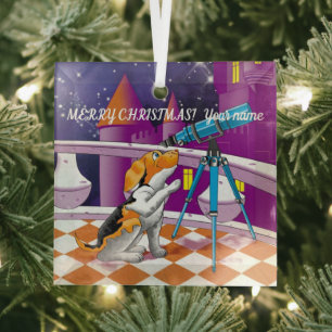 Dog telescoop glas ornament