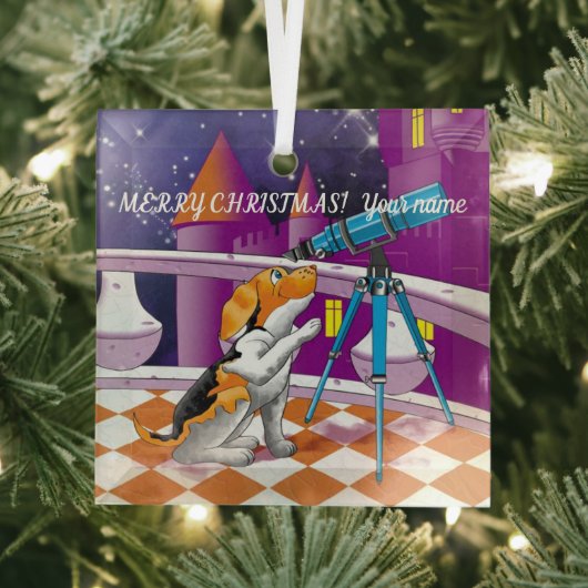 Dog telescoop glas ornament (Insitu)