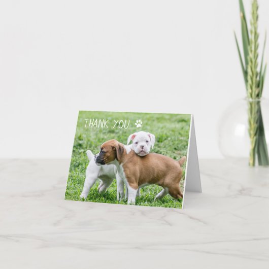 Dog Thank You Cards - Boxer Dog Bedankkaart (Voorkant)