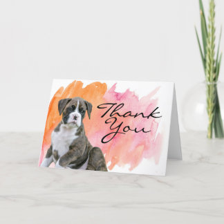 Dog Thank You Cards - Brindle Boxer Dog Bedankkaart